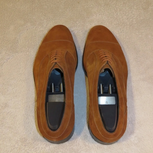 J.M. Weston Commande Special Brown Suede Captoe Oxford US 11.5E NWOB Shoe Trees - Picture 6 of 11